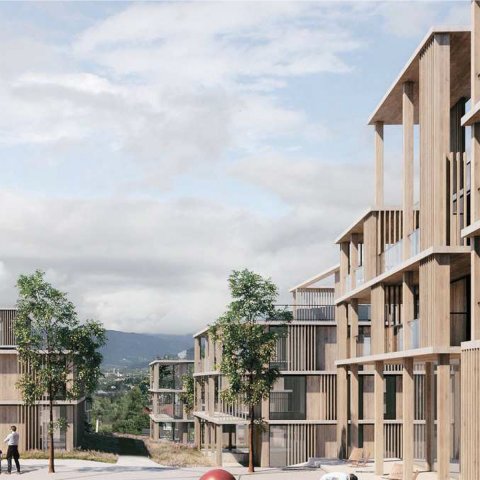 Arkitekt arkitektur illustrasjon leilighet bolig prosjekt hagejordet lillehammer regulering mange bekker arkitektur trekonstruksjon
