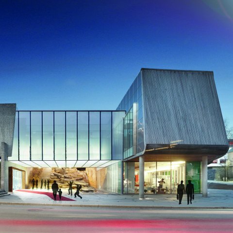 Perspektiv illustrasjon Lillehammer kino kunstmuseum storgata stortorget oppland LPO