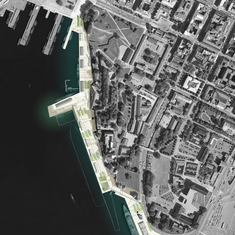 Oslo arkershus arkershusstranda design landskap arkitekt konkurranse byplan Lund Hagem arkitekter